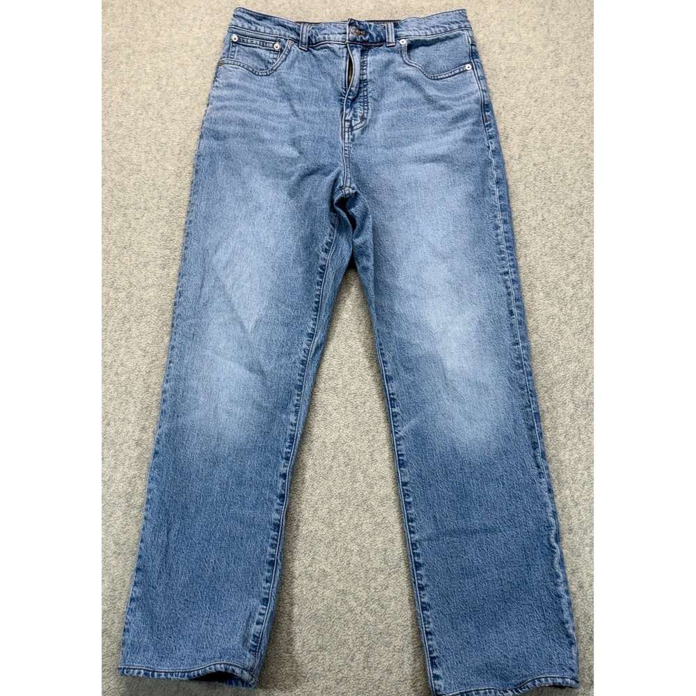 Madewell Womens The '90s Straight Jeans Blue Denim Stretch Everyday Comfort 29